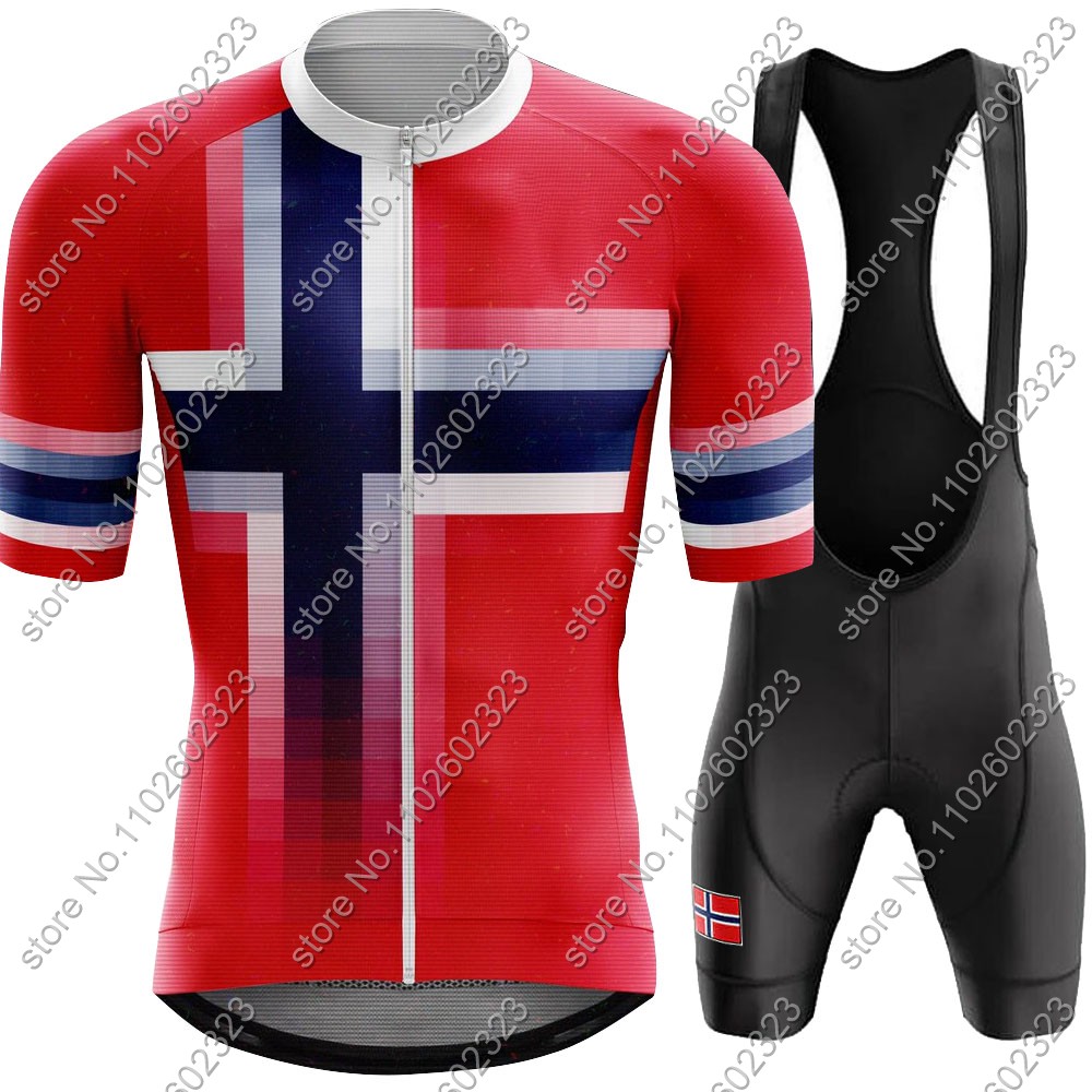 Cycling Gear Jersey - 2024 Norwegen Rad trikot Nationalmannschaft Set