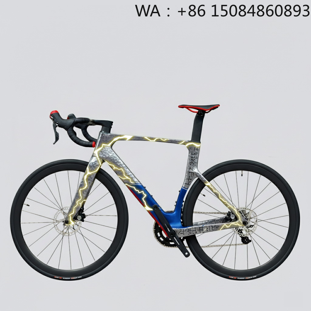 Carbon Bike Frame - 24-Gang Kabelloses Aero-Rennrad, Kohlefasermaterial, T800 Vollcarbon-Rahmen,